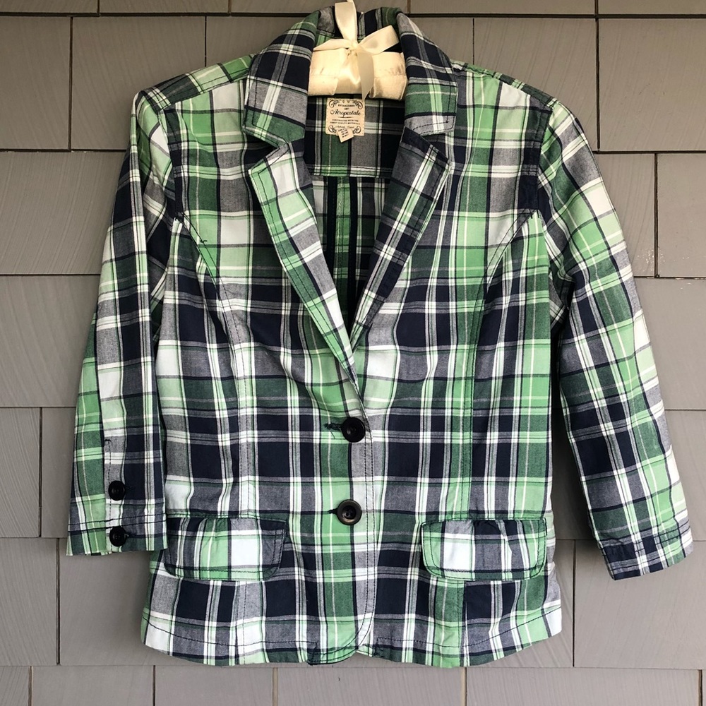 Aeropostale Plaid Cotton Blazer Size Small
